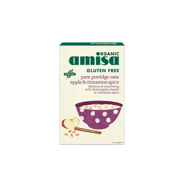 Amisa Org Porridge Oats Apple & Cinnamon Spice 300gm
