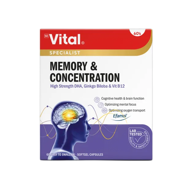 Vital Memory & Concentration Caps 60’S