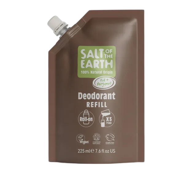 Salt Of The Earth Oud & Bergamot Refill Roll-On Deodrant 225ml