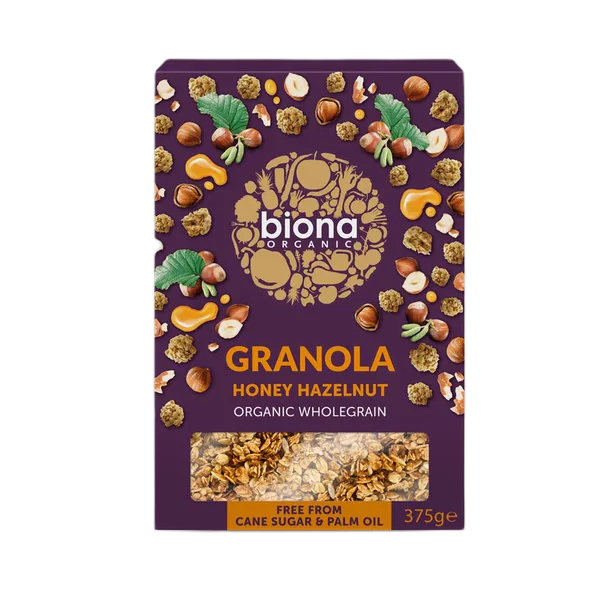 Biona Org Honey Hazel Granolla 375gm