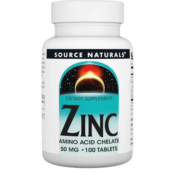 Source Naturals Zinc Chelated 50mg 100tabs
