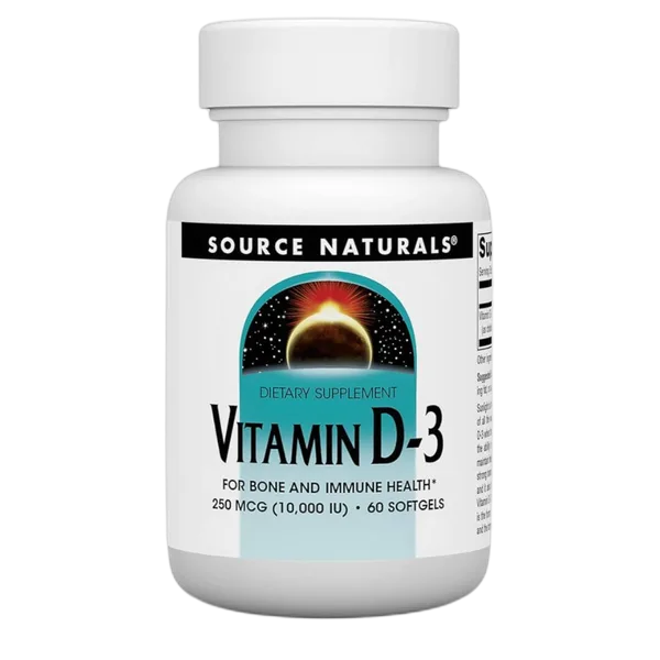 Source Naturals Vit D-3 250mcg (10,000 Iu) 60 Caps