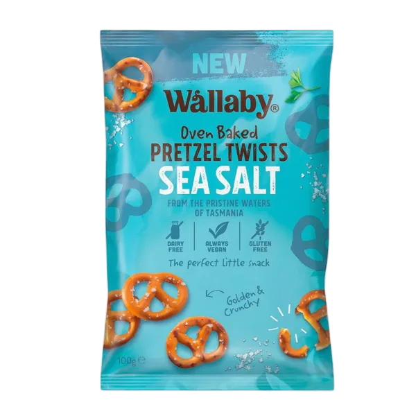Wallaby Gf Pretzel Twists Sea Salt 100g