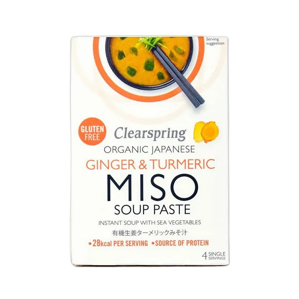 Clear Spring Org Gf Ginger & Turmeric Miso Soup Paste (4x15g) 60g