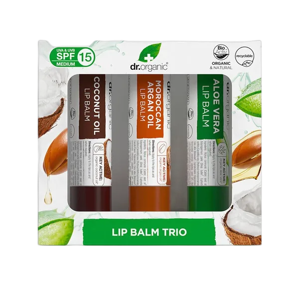 Dr. Organic Lip Balm Trio Gift Set Of 3pcs 17.10ml