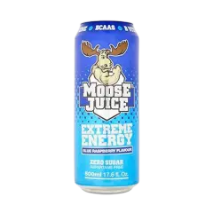 Moose Juice Bcaas Blue R/Berry Flavour Extreme Energy Drink Can 500ml