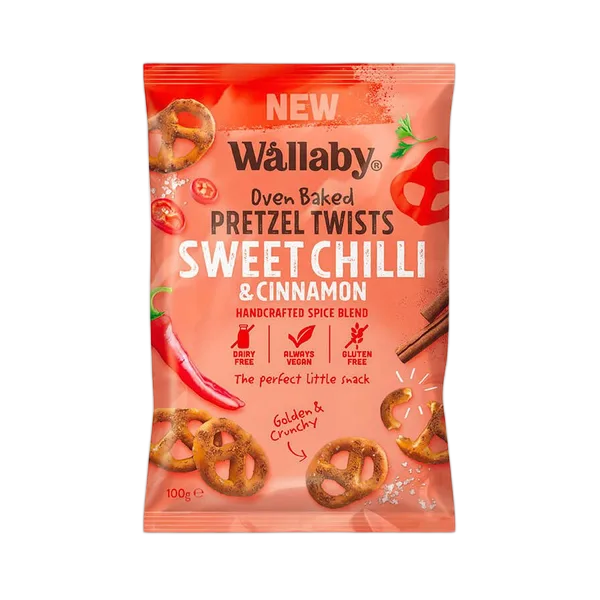Wallaby Gf Pretzel Twists Sweet Chilli & Cinnamon 100g