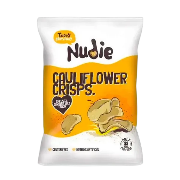 Nudie Gf Cauliflower Cheese & Caramelised Onion Crips 20g