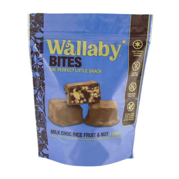 Wallaby Bites Milk Choc Fruit & Fruit 150g