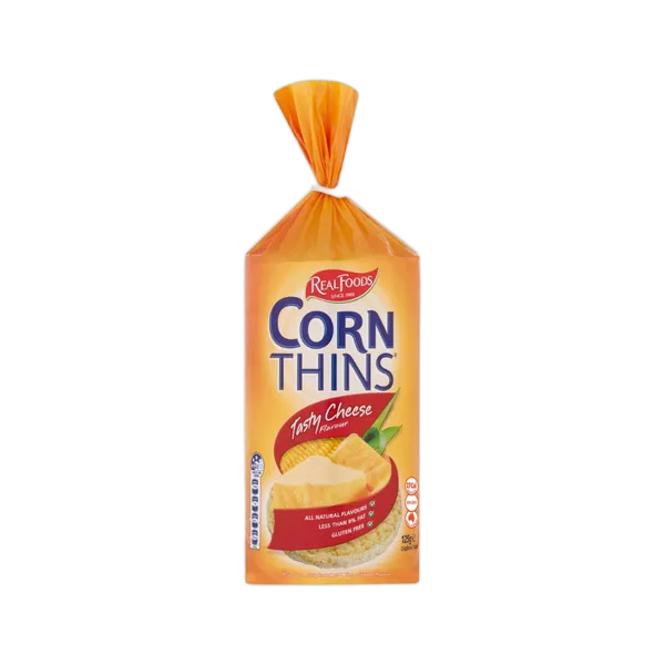 Realfoods Gf Tasty Cheese Corn Thins 125g