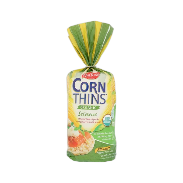 Realfoods Gf Sesame Corn Thins 150g