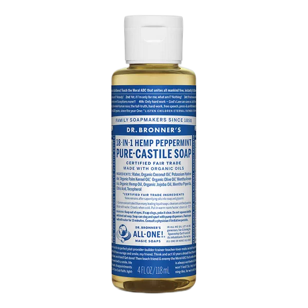 Dr Bron M Org Peppermint Liq Soap 4oz/118ml