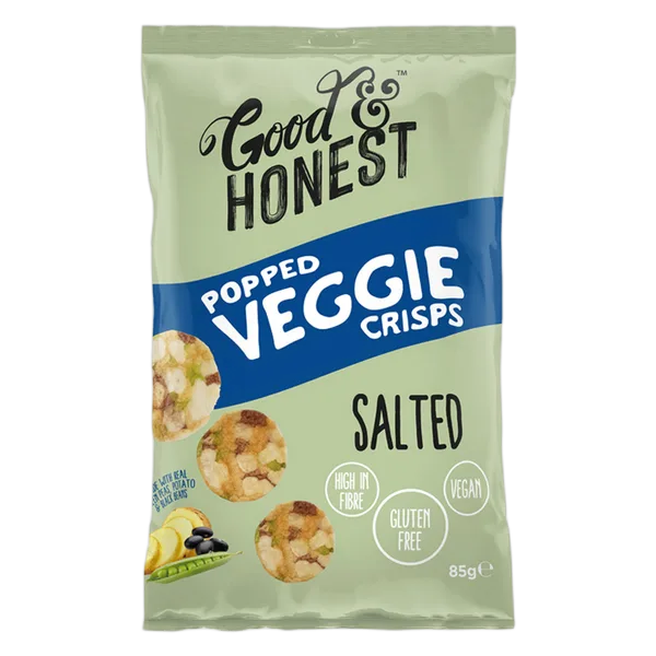 Good & Honest Popped Veggie Crisps Salted 85g