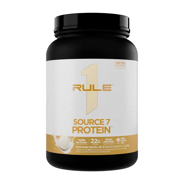 Rule 1 Gf Source 7 Whey Prot. Vanilla Ice Cream Pwdr 21svs/819g #Ru0506