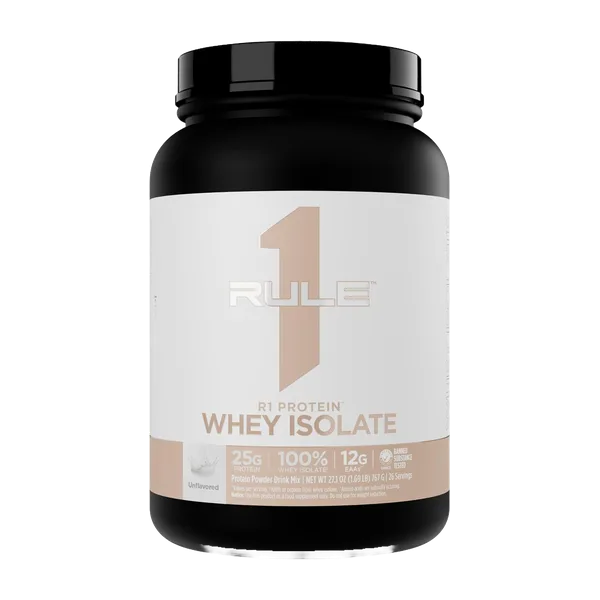 Rule 1 Gf 100% Whey Prot. Isolate Unflavored Pwdr 26svs/767g #Ru0404