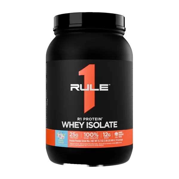 Rule 1 Gf 100% Whey Prot. Isolate Fruity Cereal Pwdr 30svs/900g #Ru0823