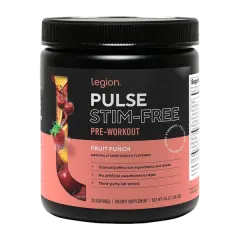 Legion Pulse Stim-Free Pre-Workout Fruit Punch Pwdr 20svs/454g #Lpulcfp20s
