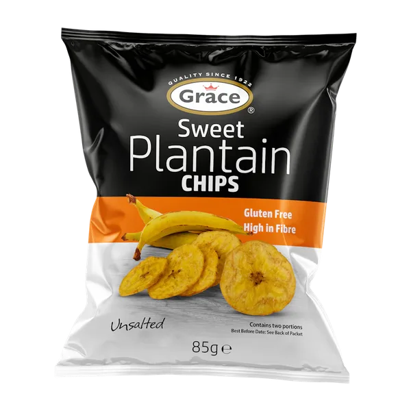 Grace Gf Plantain Unsalted Sweet Chips 85g #429070