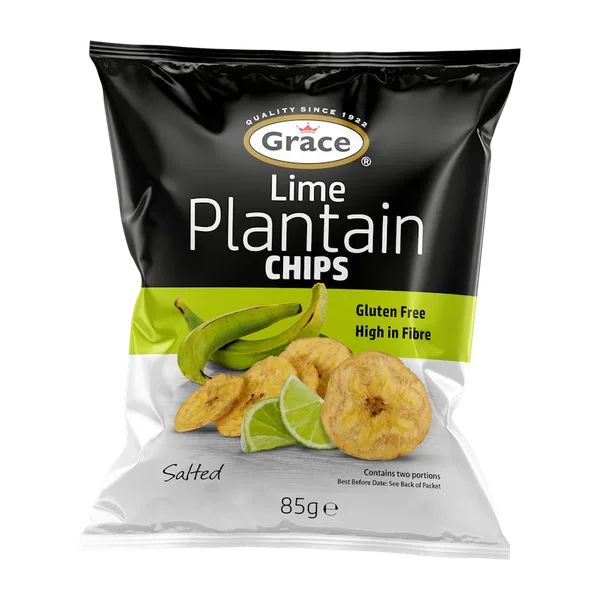 Grace Gf Plantain Salted Lime Chips 85g #429094