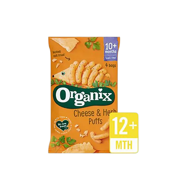Organix Snacks Mp Cheese & Herb Puffs (4x15g) 60g #Or3000031 (X3)