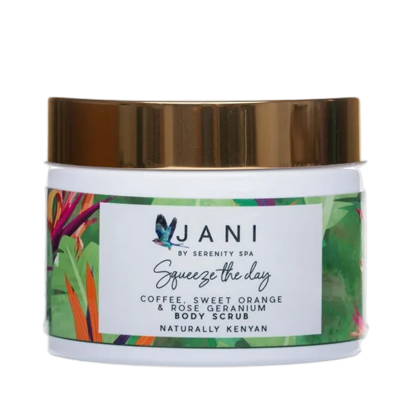 Jani Squeeze The Day Coffee, Sweet Orange & Rose Geranium Body Scrub 275ml