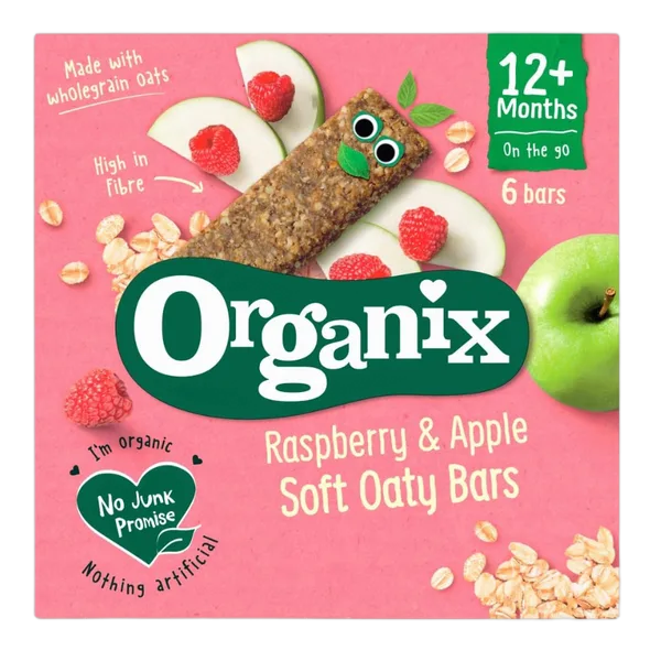 Organix R/Berry & Apple Soft Oaty Bars 138g #Or3010456 (X6)