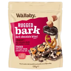Wallaby Rugged Bark Dark Choc Roast A/Pretzel Sea Salt 120g #Bbs24590