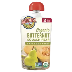 Earths Best Org Butternut Squash Pear Puree 4.2oz/120g #C33303t