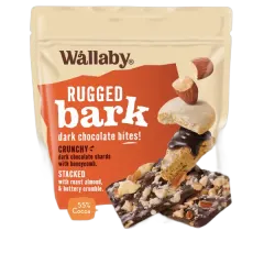 Wallaby Rugged Bark Dark Choc Honeycomb Roast A/Buttery Crumble 120g #Bbs24591