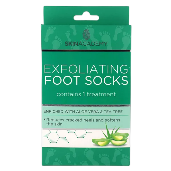 Qst Skinacademy Exfoliating Foot Socks Aloe Vera & T/Tree 1s#88000-100