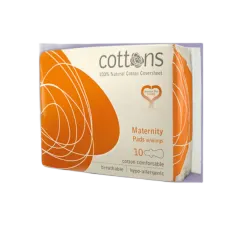 Cottons 100% Natural Maternity Pads-Wings 10's #09108