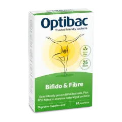 Optibac Probiotics Bifidobacteria & Fibre 25 Billion 10sachets #Dte041