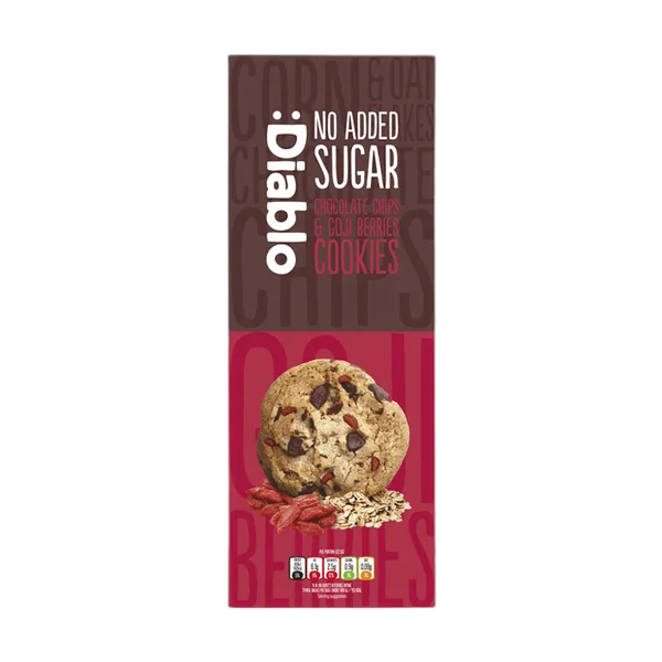 Diablo Nas Choc Chip & Goji Berry Cookies 135g #Cok-135-Goj-P12