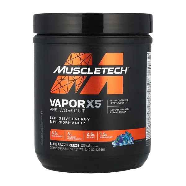Muscle Tech Perf Series Vapor-X5 N.Gen Pre-Workout Blue Raz Freeze 30svs/9.40oz/266g