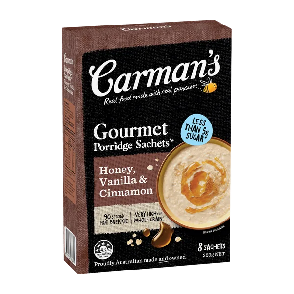 Carman'S Porridge Sachets Honey,Vanilla & Cinnamon 320 G