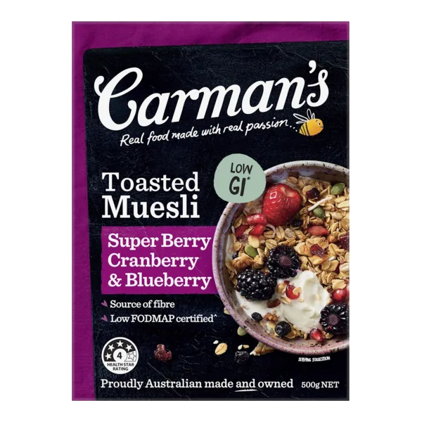 Carman'S Toasted Strawberry,Cranberry,Blueberry & Goji Muesli 500 G