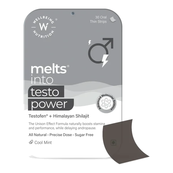 Wellbeing Nutrition Melts Testo Power Cool Mint Strips 30'S