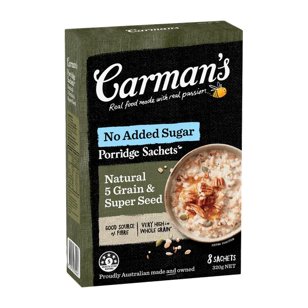 Carman'S Porridge Sachets Natural 5 Grain & Super Seed 320 G