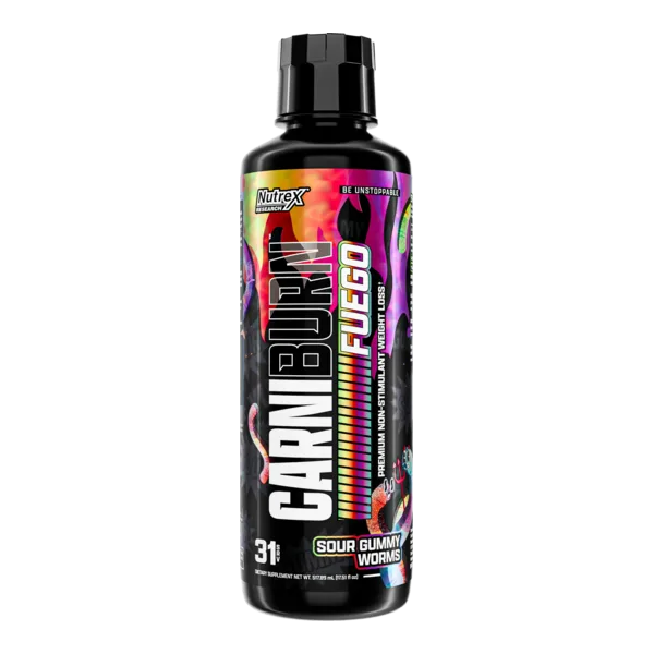 Nutrex Carniburn Sour Gummy Worms Liquid. 521.59 Ml