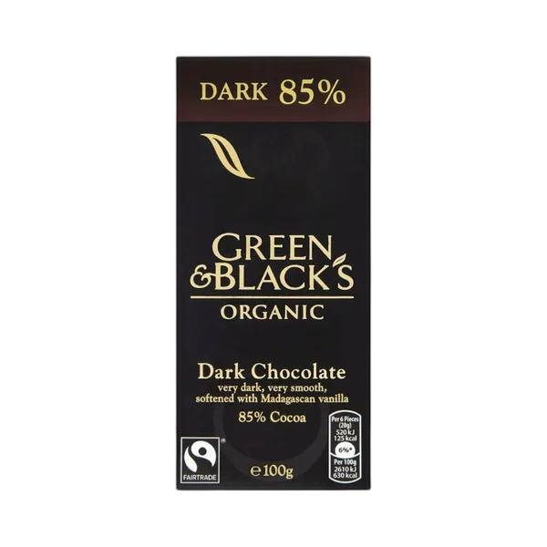 Green & Black'S Org Dark Chocolate 85% 100gm