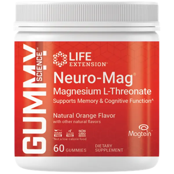Life Extension Gf Neuro-Mag L-Threonate Orange Flavor Gummies 60s
